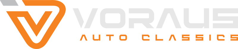 Official Voraus Auto Classics logo in shades of orange and white.