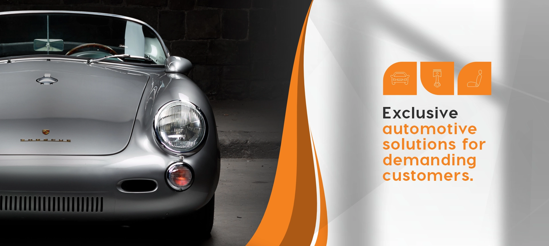 Silver classic Porsche, representing the exclusivity and quality of the parts imported by Voraus Auto Classics.