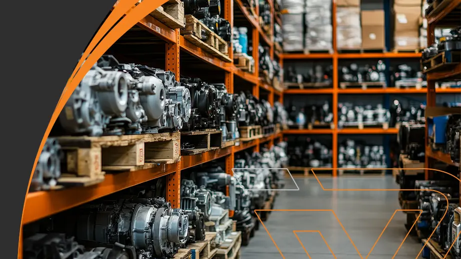 Estoque organizado de peças automotivas, reforçando o compromisso da Voraus Auto Classics com qualidade e disponibilidade.